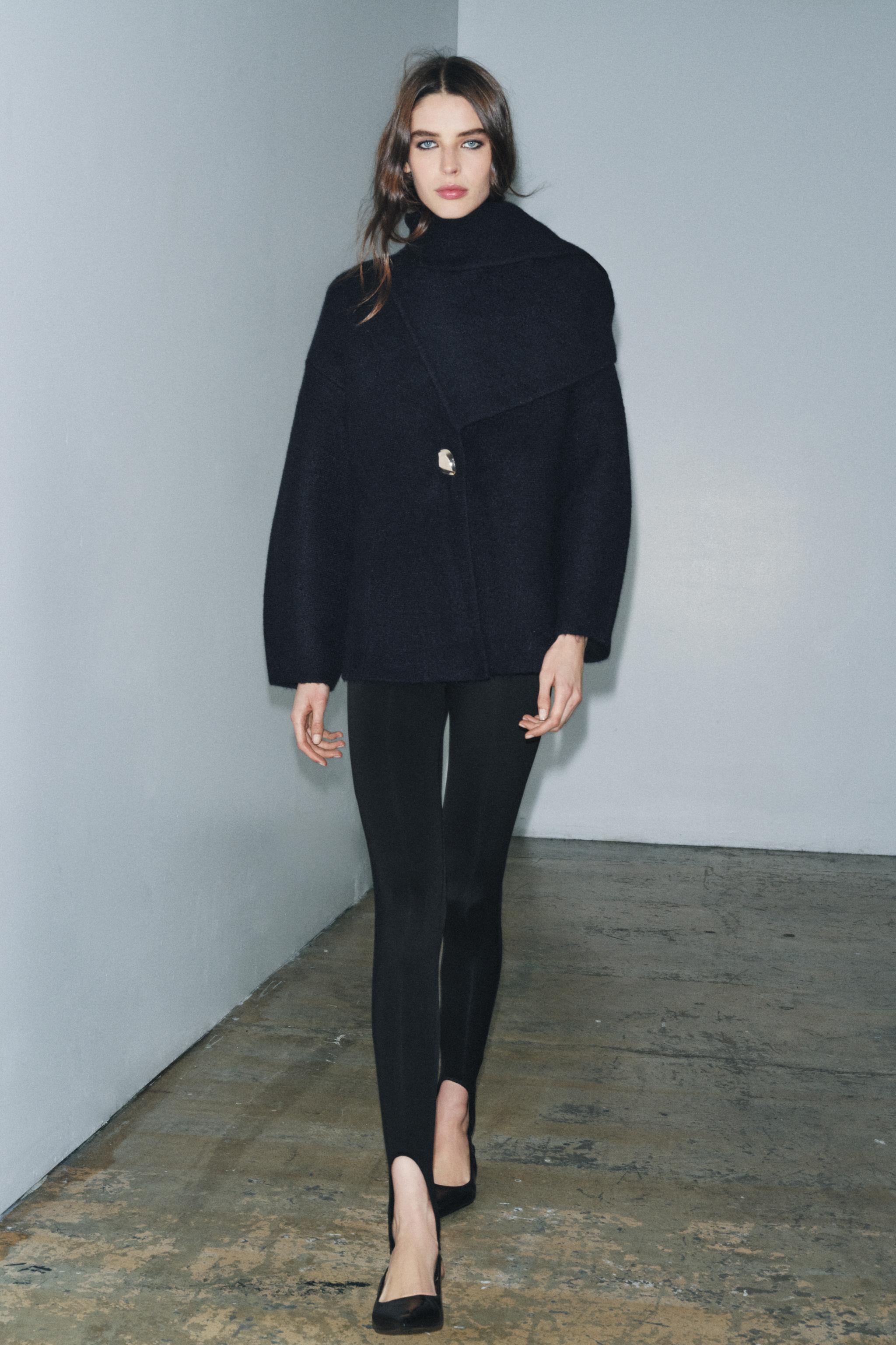 SHORT KNIT SCARF COAT